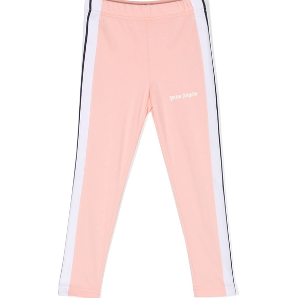 Palm Angels Kids Light Pink Leggings with White Stripes - Picture 1 of 2